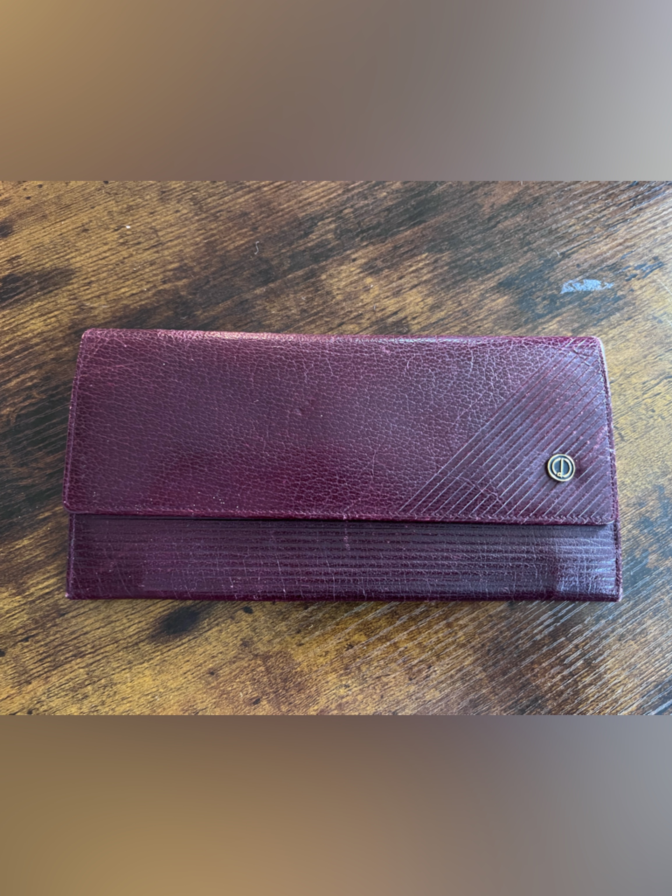 Dunhill Vintage Burgundy Leather Kisslock Continental Wallet